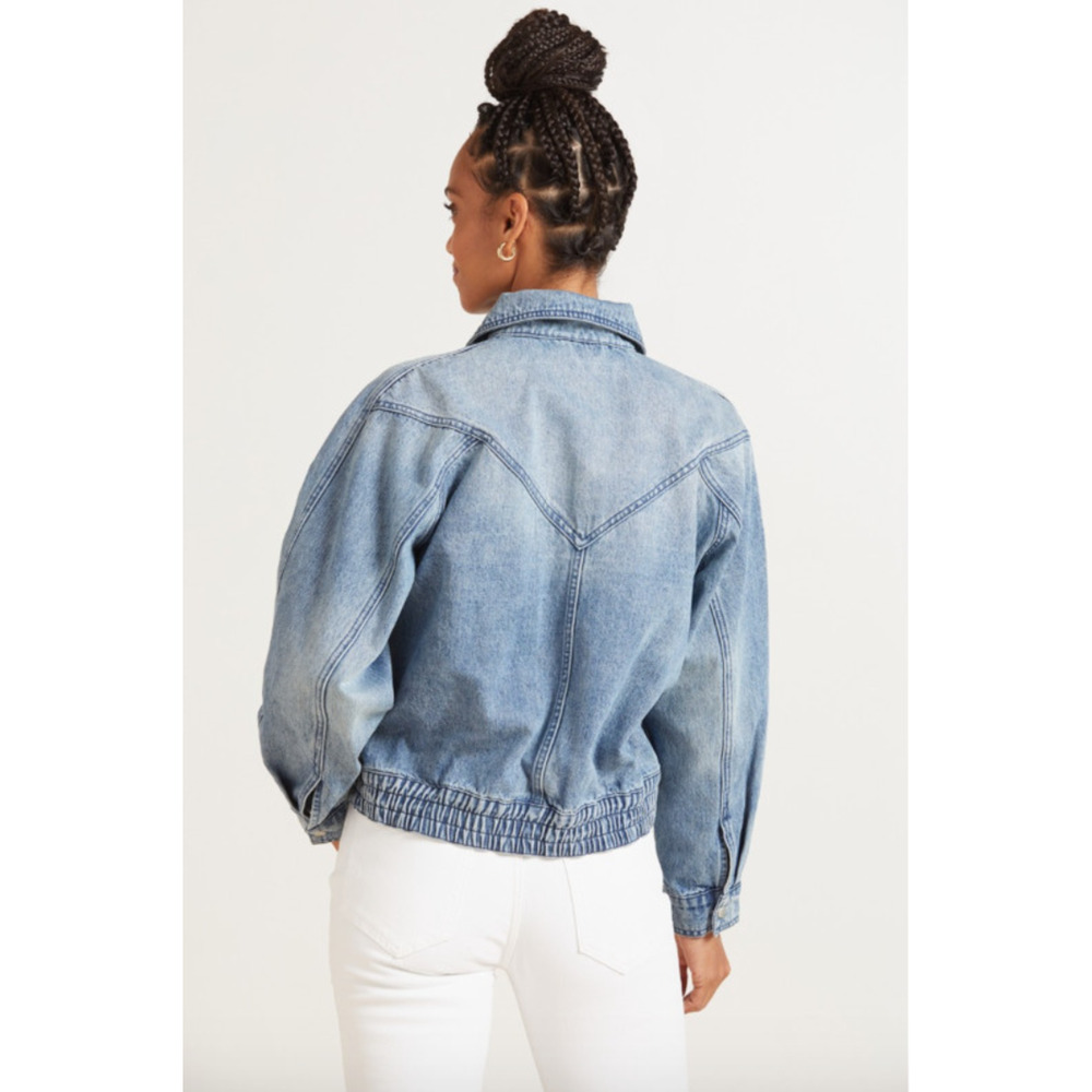 BlankNYC NWT Evereve Wondering Why Denim Full Zip Retro Jacket // L - Picture 3 of 10